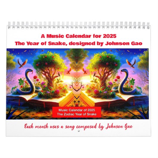 Muziekkalender van 2025, Zodiac Jaar van de Slang Kalender (Hoes)