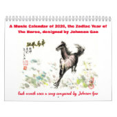 Muziekkalender van 2026, het jaar van het paard kalender (Hoes)