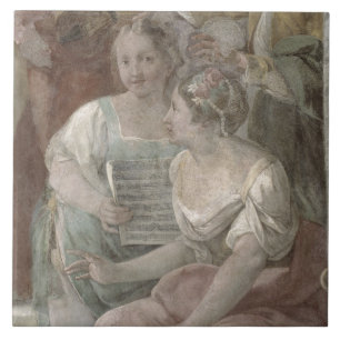Muziekkamer (fresco) (detail van 60259) tegeltje