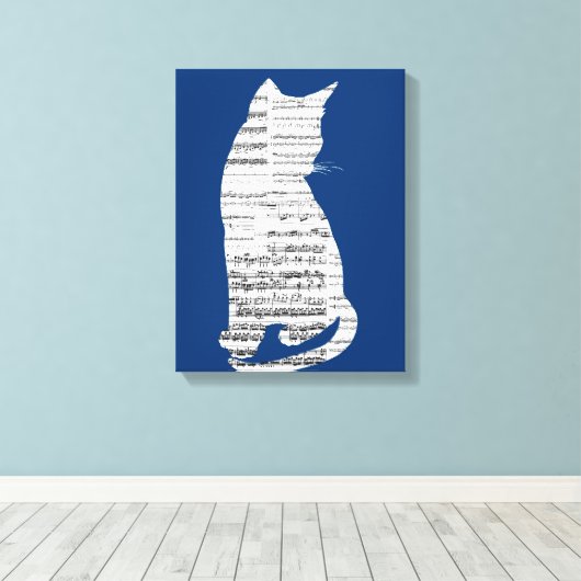 Muziekkat Canvas Afdruk (Insitu (Houten vloer))