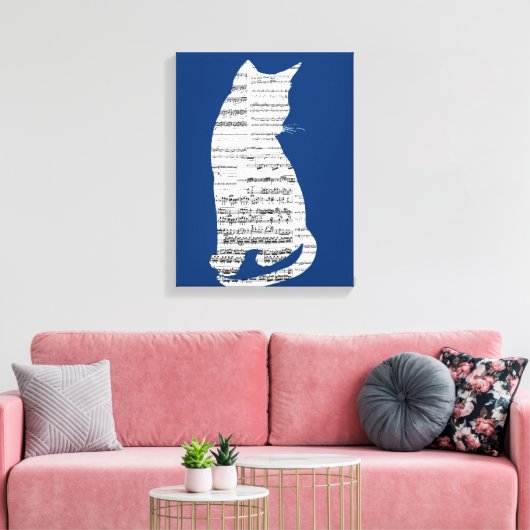 Muziekkat Canvas Afdruk (Insitu (Woonkamer))