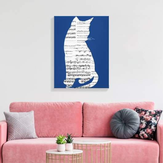 Muziekkat Canvas Afdruk (Insitu (Woonkamer))