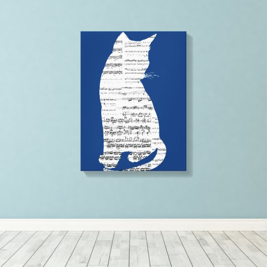 Muziekkat Canvas Afdruk (Insitu (Houten vloer))