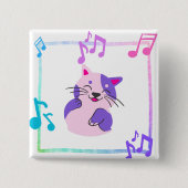 Muziekkat Vierkante Button 5,1 Cm (Voorkant)