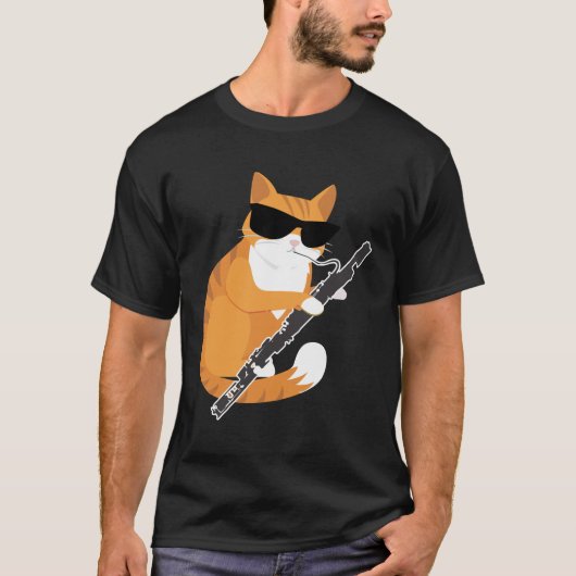 Muziekkat Zonnebrillen Bassonist Muzikant Basson T-shirt (Voorkant)