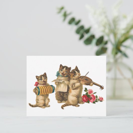 Muziekkatten Briefkaart (Staand voorkant)