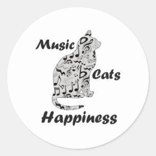 Muziekkatten geluk - Cat Lover Musician Ronde Sticker