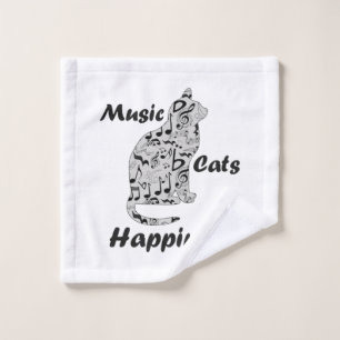 Muziekkatten geluk - Cat Lover Musician Washandje
