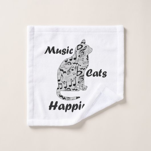 Muziekkatten geluk - Cat Lover Musician Washandje (Wasdoekje)