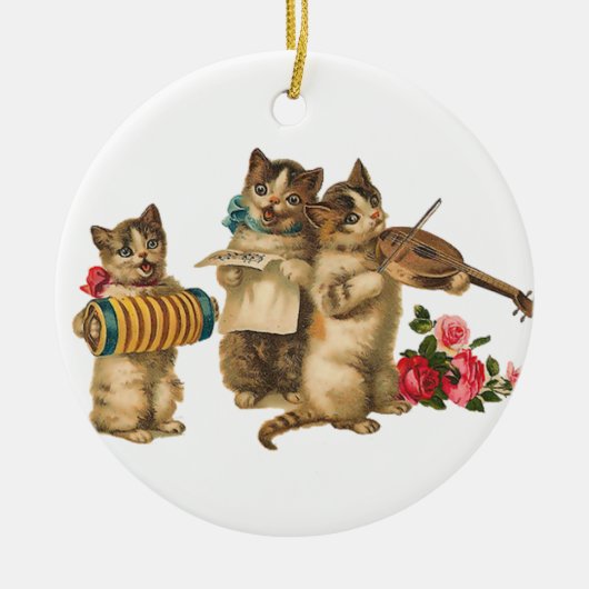 Muziekkatten Keramisch Ornament (Voorkant)