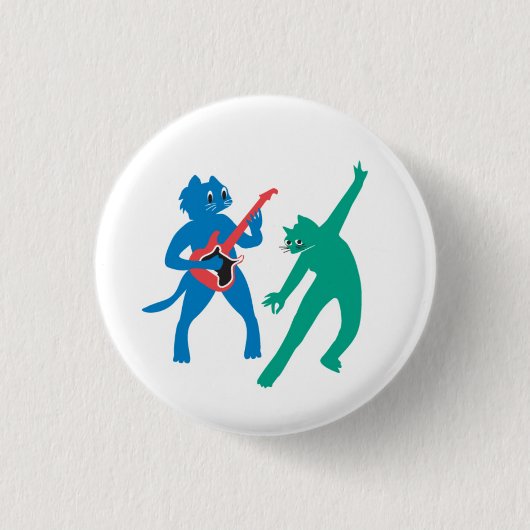 Muziekkatten Ronde Button 3,2 Cm (Voorkant)