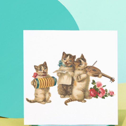 Muziekkatten Vierkante Sticker