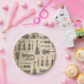  muziekkentaart gitaar Violin Tuba Papieren Bordje (Feest)