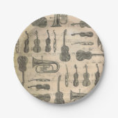  muziekkentaart gitaar Violin Tuba Papieren Bordje (Voorkant)