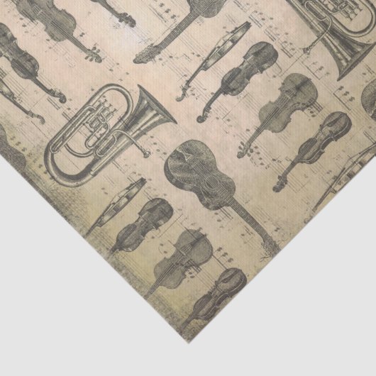  muziekkentaart gitaar Violin Tuba Tissuepapier (Detail)