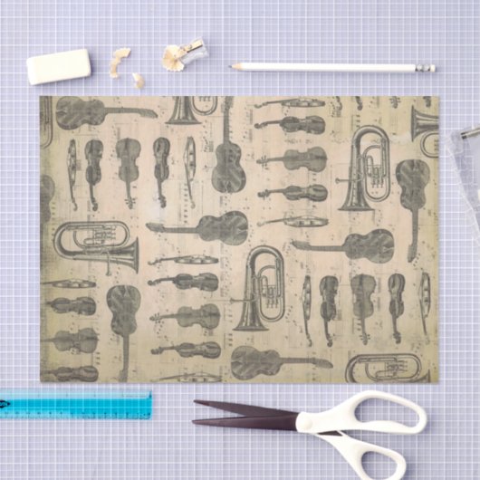 muziekkentaart gitaar Violin Tuba Tissuepapier (Craft)