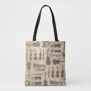 muziekkentaart gitaar Violin Tuba Tote Bag