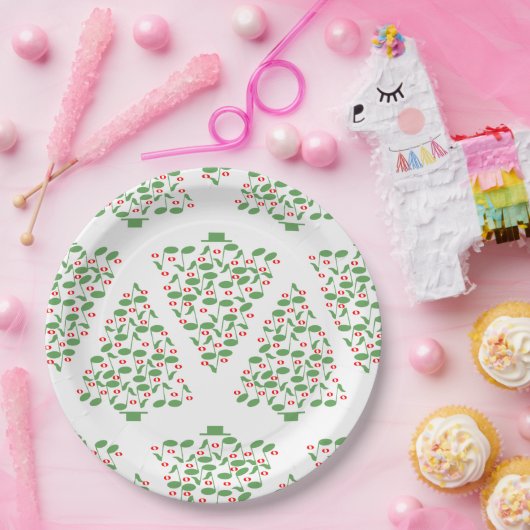 Muziekkerstboom Papieren Bordje (Feest)