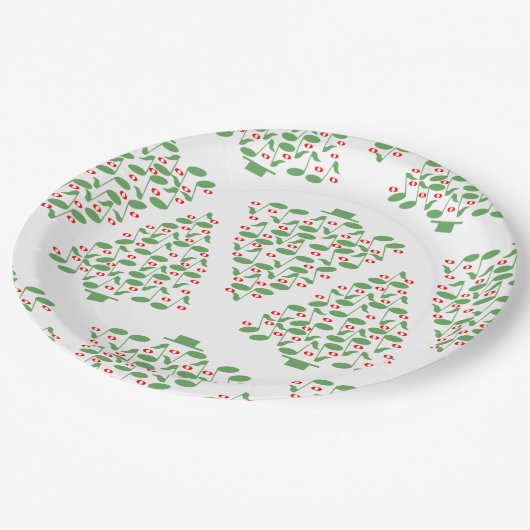 Muziekkerstboom Papieren Bordje (Gekanteld)