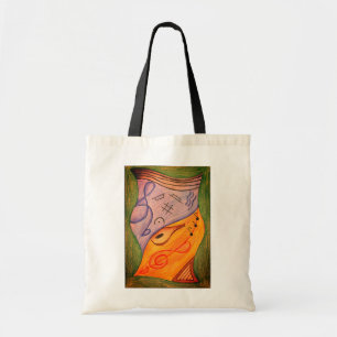 Muziekkleurig muzikaal symbool Treble Clef Tote Bag