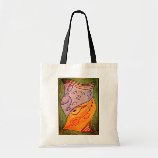 Muziekkleurig muzikaal symbool Treble Clef Tote Bag (Voorkant)