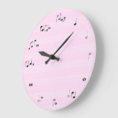 Muziekklok - girale lichtroze grote klok (Hoek)