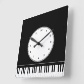 Muziekklok met pianotoetsenbord vierkante klok (Hoek)