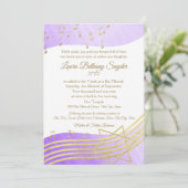 Muziekknuppel Mitswa Paarse Waterverf en goud2 Kaart (Staand voorkant)