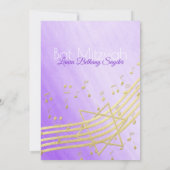 Muziekknuppel Mitswa Paarse Waterverf en goud2 Kaart (Achterkant)