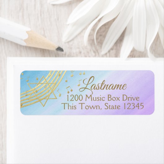 Muziekknuppel Mitzvah Adres Etiket (Insitu)