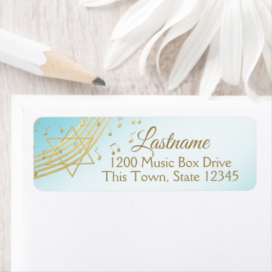 Muziekknuppel Mitzvah Adres Etiket (Insitu)