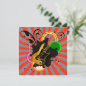 Muziekkoorts uitnodiging op feestdag (Staand voorkant)