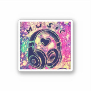 Muziekkoptelefoon Sticker