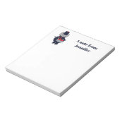 Muziekkorps Kat Drum Navyblauw Rood Personaliseerb Notitieblok (Linkerzijde)