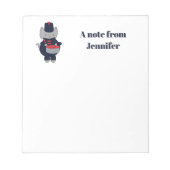 Muziekkorps Kat Drum Navyblauw Rood Personaliseerb Notitieblok (Voorkant)