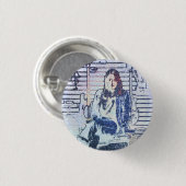 Muziekkunst afdrukken ronde button 3,2 cm (Voorkant /achterkant)