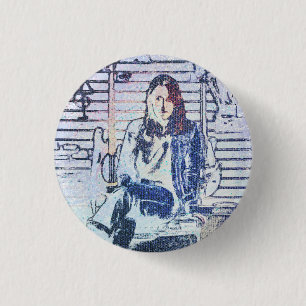 Muziekkunst afdrukken ronde button 3,2 cm