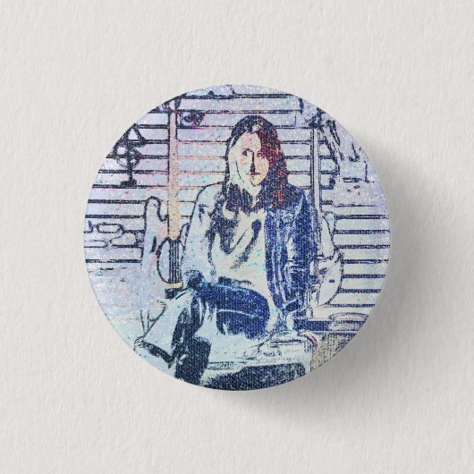 Muziekkunst afdrukken ronde button 3,2 cm (Voorkant)