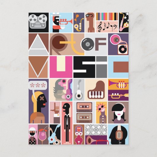 Muziekkunst Briefkaart (Voorkant)