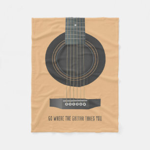 Muziekkunst gaat waar de gitaar je naartoe brengt fleece deken