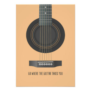 Muziekkunst gaat waar de gitaar je naartoe brengt foto afdruk