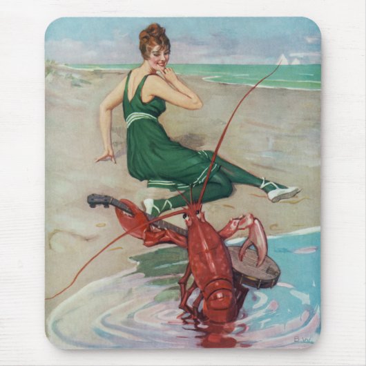  muziekkunst Lobster die banjo Guitar speelt Muismat (Voorkant)