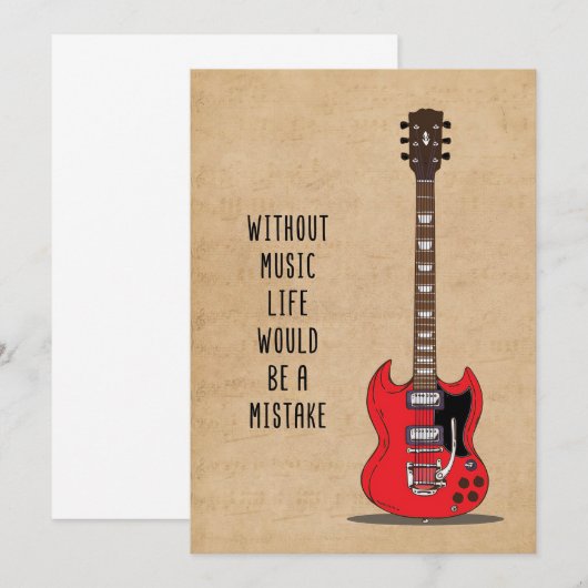 Muziekkunst zonder muziek zou een fout zijn bedankkaart (Voorkant / Achterkant)