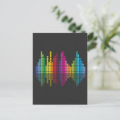 Muziekkwalificator kleurrijk geluidsvolume radiver briefkaart (Staand voorkant)