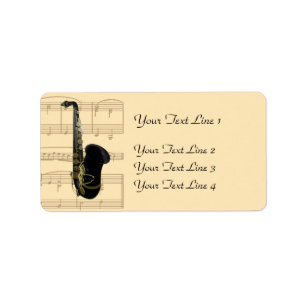 Muzieklabels voor Gold en Black Saxophone Etiket
