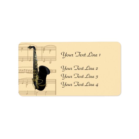 Muzieklabels voor Gold en Black Saxophone Etiket (Voorkant)