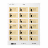 Muzieklabels voor Gold en Black Saxophone Etiket (Full Sheet)