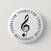 Muziekleider Treble Clef Button (Voorkant)