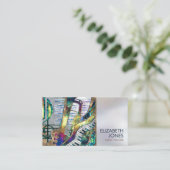 Muziekleraar Abstracte kunstcollage Visitekaartje (Staand voorkant)