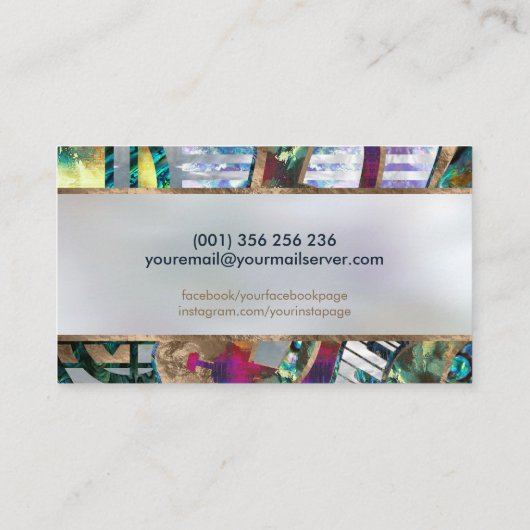 Muziekleraar Abstracte kunstcollage Visitekaartje (Achterkant)